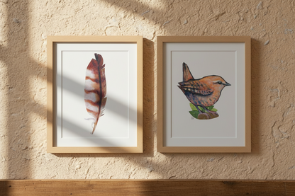 Owl Feather & Wren Forest Nursery Print Set